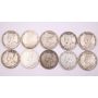 10x 1917 Canada 50 cents 10-coins G/VG