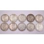 10x 1918 Canada 50 cents 10-coins G/VG