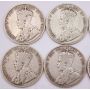 10x 1918 Canada 50 cents 10-coins G/VG