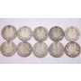 10x 1929 Canada 50 cents 10-coins G to VG+