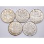 5x 1943 Canada 50 5-coins EF to AU