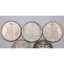 5x 1959 Canada 50 cents 5-coins UNC to Choice UNC