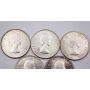 5x 1959 Canada 50 cents 5-coins UNC to Choice UNC