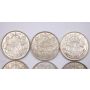 6x 1949 Canada 50 cents 6-coins EF and AU