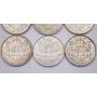6x 1949 Canada 50 cents 6-coins EF and AU