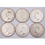 6x 1949 Canada 50 cents 6-coins EF and AU