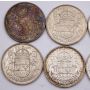10x 1953 LDSS Canada 50 cents 10-coins EF or better