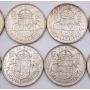 10x 1953 LDSS Canada 50 cents 10-coins EF or better