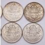 10x 1953 LDSS Canada 50 cents 10-coins EF or better