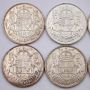 10x 1953 SDNSF Canada 50 cents 10-coins EF+ to Choice AU