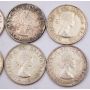 10x 1953 SDNSF Canada 50 cents 10-coins EF+ to Choice AU