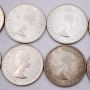 10x 1956 and 1957 Canada 50 cents 4x1956 6x1957 10-coins Choice AU+