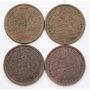 4x Netherlands 1/2 cents 1912 1914 1916 1917 4-coins Choice EF to Choice AU