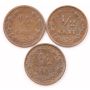 Netherlands 1/2 cents 3-coins 1878 VF 1884 VF 1894 EF 