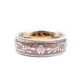 Wellendorff 18k White & Yellow Gold, Pink Enamel 0.02 ct Diamond Size 52 Spinning Ladies Ring