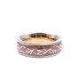 Wellendorff 18k White & Yellow Gold, Pink Enamel 0.02 ct Diamond Size 52 Spinning Ladies Ring