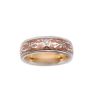 Wellendorff 18k White & Yellow Gold, Pink Enamel 0.02 ct Diamond Size 52 Spinning Ladies Ring