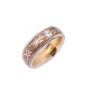 Wellendorff 18k White & Yellow Gold, Pink Enamel 0.02 ct Diamond Size 52 Spinning Ladies Ring