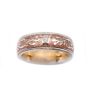 Wellendorff 18k White & Yellow Gold, Pink Enamel 0.02 ct Diamond Size 52 Spinning Ladies Ring
