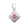 Pink Sapphires and Diamonds 18K white gold pendant 7.4gr w/app$3,000.00