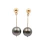 Tahitian Black Pearl Earrings 11.60mm + 11.80mm 18K yg with appraisal $2600.00