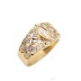 18K Geometric Pierce yg Diamond ring 0.48ct tcw appraisal $3.300.00 Size-6