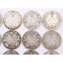 40x Canada 25 cents 6x1917 8x1918 6x1919 5x1920 5x1928 4x1929 6x1930 VG