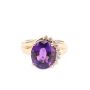 14 Karat Birks Yellow Gold Ladies Amethyst and Diamond Ring 