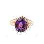 14 Karat Birks Yellow Gold Ladies Amethyst and Diamond Ring 