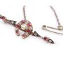 9 Karat Yellow Gold Victorian Antique Horseshoe Ruby and Diamond Bar Pin