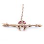 9 Karat Yellow Gold Victorian Antique Horseshoe Ruby and Diamond Bar Pin