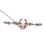 9 Karat Yellow Gold Victorian Antique Horseshoe Ruby and Diamond Bar Pin