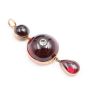 Victorian 9k gold pendant 26 carats Garnets 0.38ct white Sapphire 