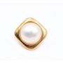 14K Yellow Gold Mabe cultured pearl earrings French post/Omega hinge