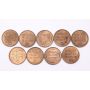 Palestine 1927 One Mil 9-coins all Choice AU to UNC
