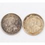 2X 1918 Canada 5 cents silver coins EF or better