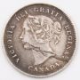 1874H Crosslet 4 Canada 5 cents VF obverse Error planchet de-lamination 