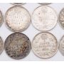 12X 1906 Canada 5 cents silver coins 12-coins GOOD to FINE