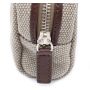 ROLEX Beige/Brown Leather Bag Zipper Mini Pouch VIP Gift Made in Italy, Authentic