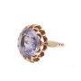 18K yg synthetic Amethyst Ring 7.27 grams beautiful eye appeal Size-7.5