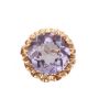 18K yg synthetic Amethyst Ring 7.27 grams beautiful eye appeal Size-7.5