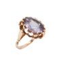 18K yg synthetic Amethyst Ring 7.27 grams beautiful eye appeal Size-7.5