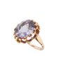 18K yg synthetic Amethyst Ring 7.27 grams beautiful eye appeal Size-7.5