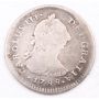 1788 IJ Peru 1 real silver coin VG/F bent