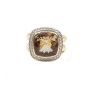 David Yurman 18K Yellow Gold Albion Champagne Citrine Diamond Cocktail Ring