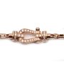 FRED 18k Rose Gold Medium Bracelet Force 10 Full Pave 34x Diamonds 
