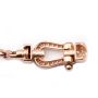 FRED 18k Rose Gold Medium Bracelet Force 10 Full Pave 34x Diamonds 