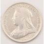 1898 Great Britain 6 pence silver coin nice VF+