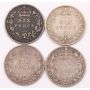 4X Great Britain 6 pence silver coins 1888 1889 1894 1896 4-circulated coins