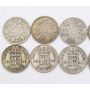 10X Great Britain 6 pence siver coins 1928 31 33 36 39 40 42 43 44 45 circulated